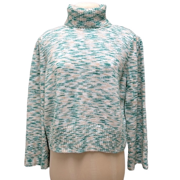 LC Lauren Conrad | Space Dye Turtleneck Knit Green/Tan XXL - Picture 3 of 12